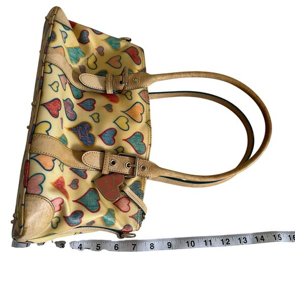 Dooney & Bourke Heart Print Satchel Y2K Vintage Coquette Bag Rare Novelty Tote - Picture 15 of 16